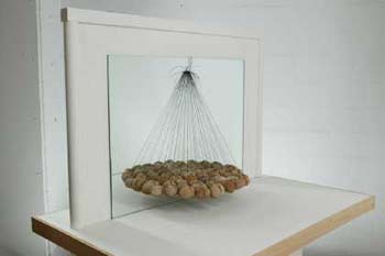 Ken Unsworth, Suspended Stone Series - Half Circle Mirrored