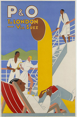 P&O to London via Suez - poster