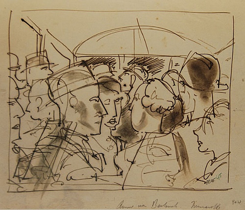 Frank Hinder, Subway people -first sketch