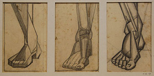 Foot studies - three feet