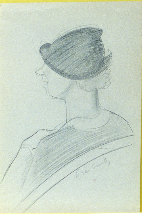 Frank Hinder, Grace Crowley - profile with hat