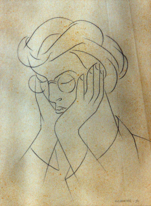 Frank Hinder, Female head with glasses - reversed and changed version