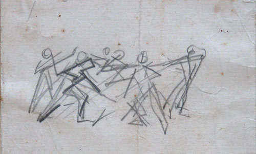 Frank Hinder, Bayonet drill -Prelim. drawing