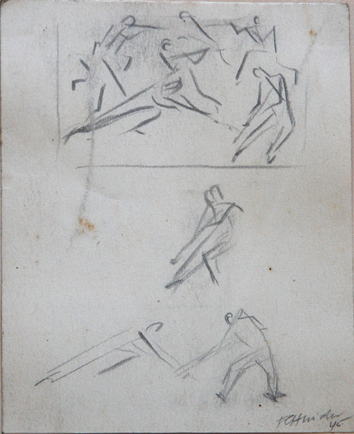 Frank Hinder, Bayonet drill -Prelim. drawings