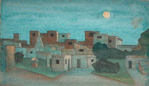 Frank Hinder, Taos landscape with moon