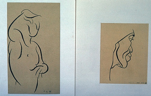 Frank Hinder, Nude and male face – two studies
