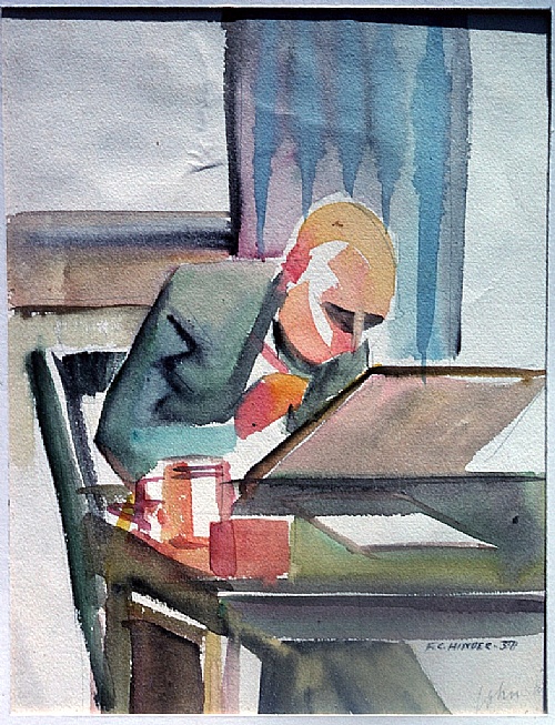 Frank Hinder, Figure at desk - John Wells