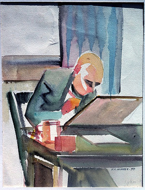Figure at desk - John Wells