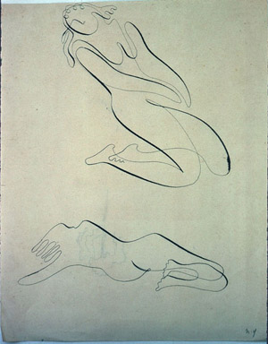 Nude-2 studies freehand line drawing
