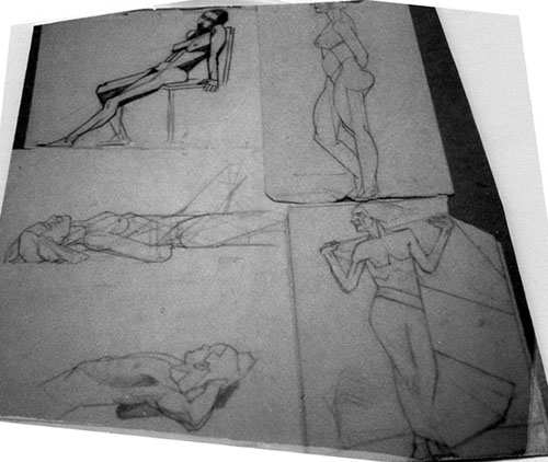 Frank Hinder, Art school studies 4-nudes