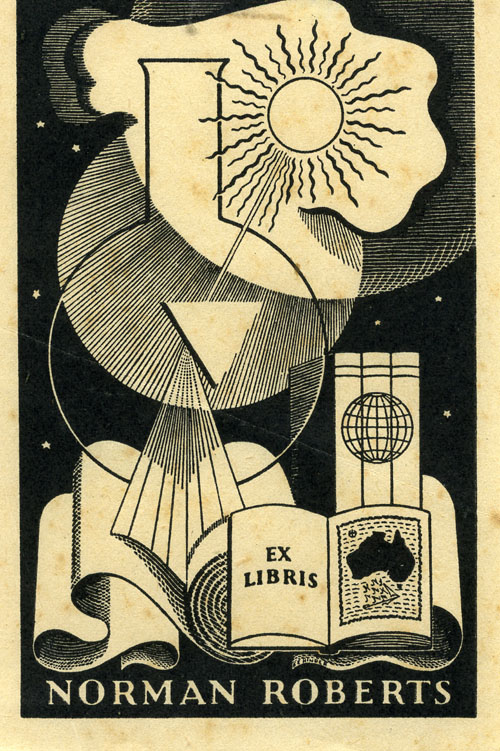 Frank Hinder, Bookplate for Norman Roberts
