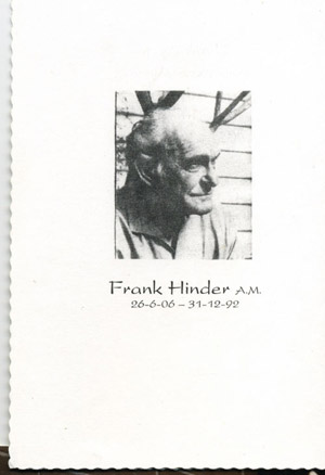 Frank Hinder A.M. 26.6.1906 - 31.12.1992 - funeral photo