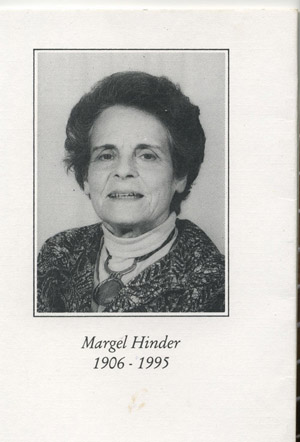 Margel Hinder 1906-1995 - funeral photo