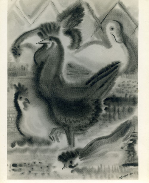 Frank Hinder, Cock with hens and duck