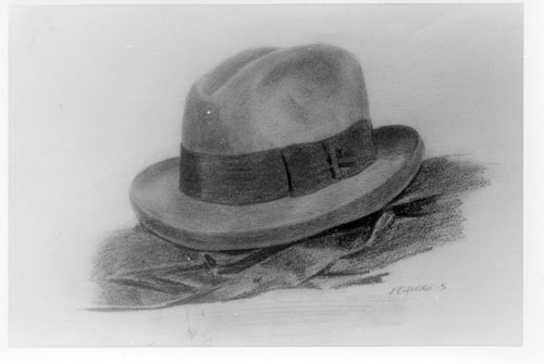 Frank Hinder, Hat and scarf (Still-life -tone)