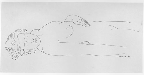 Frank Hinder, Sleeping outline nude