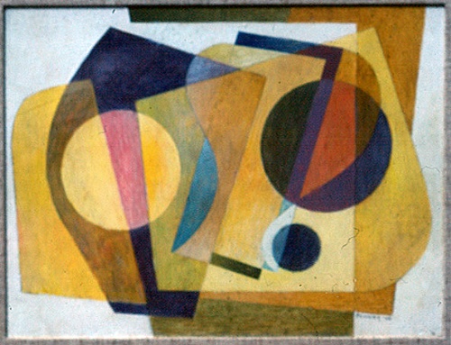 Frank Hinder, Yellow Abstract (Painting no 1 1948) - preliminary study