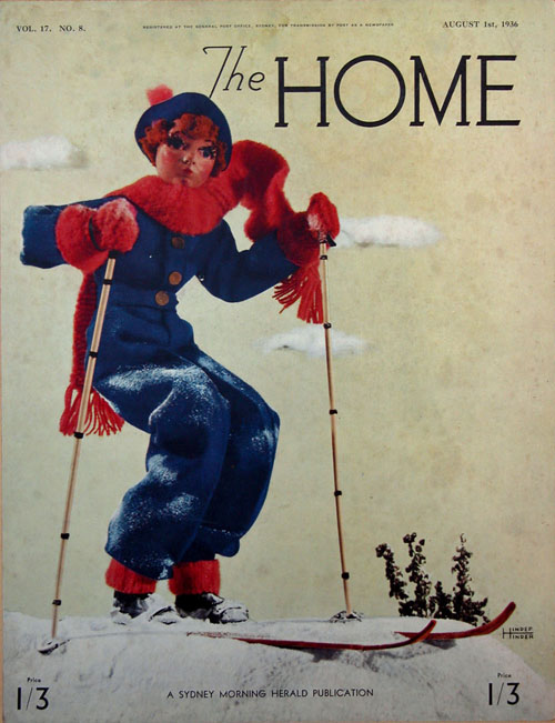 Frank Hinder, The Home - Magazine cover , vol 17 n0 8, August 1 1936