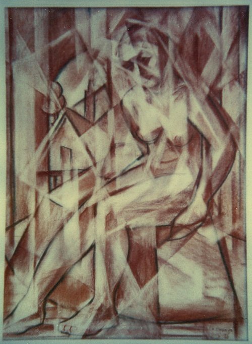 Frank Hinder, Seated female with lines of force