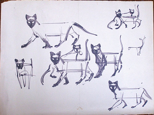 Frank Hinder, Siamese cats - studies