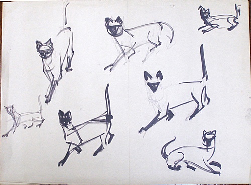 Frank Hinder, Siamese cats - studies