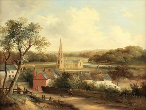 Landscape near Bolton – The new church at Lever Bridge, c1844
