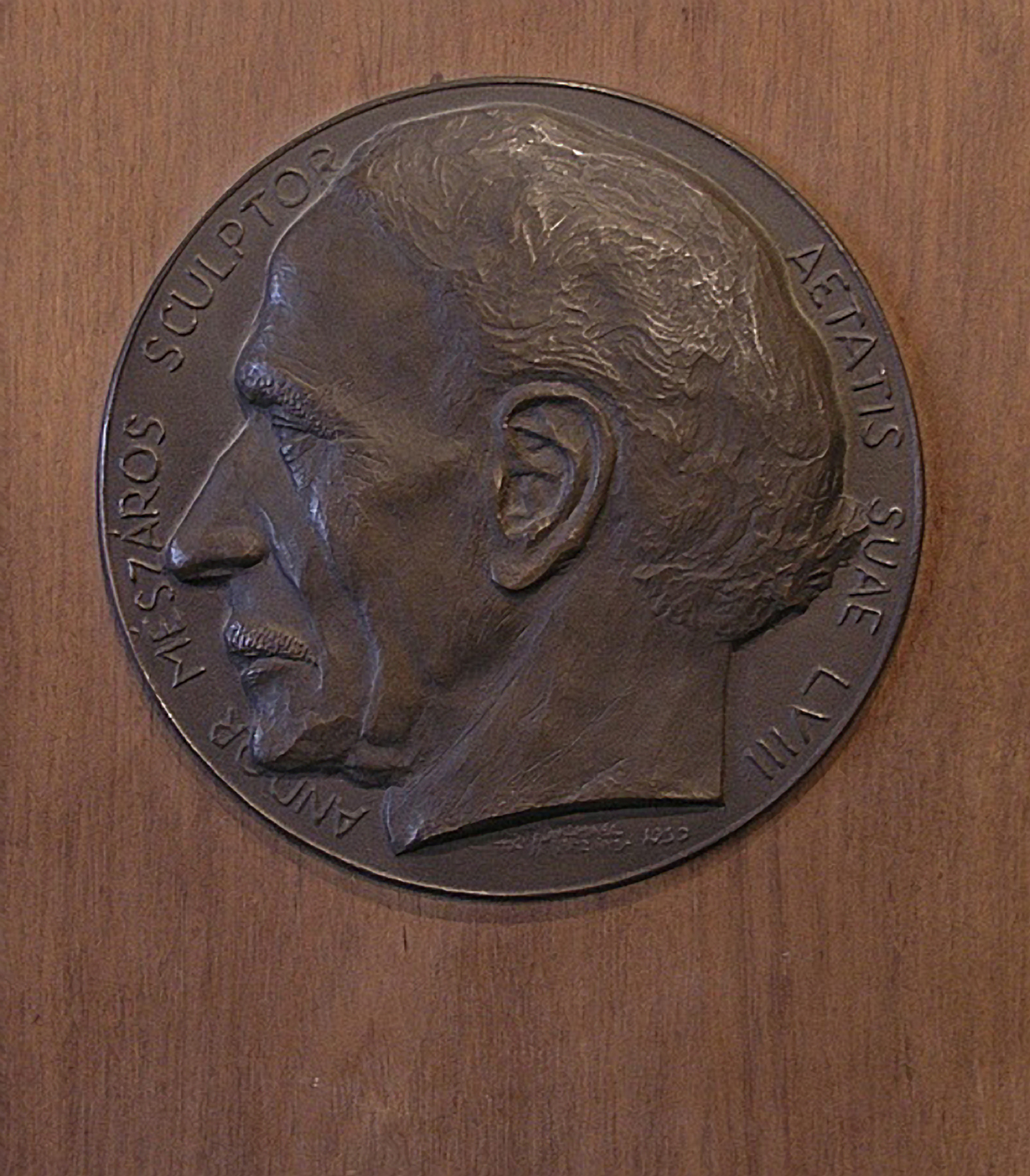 Bronze portrait of Andor Meszaros, Sculptor