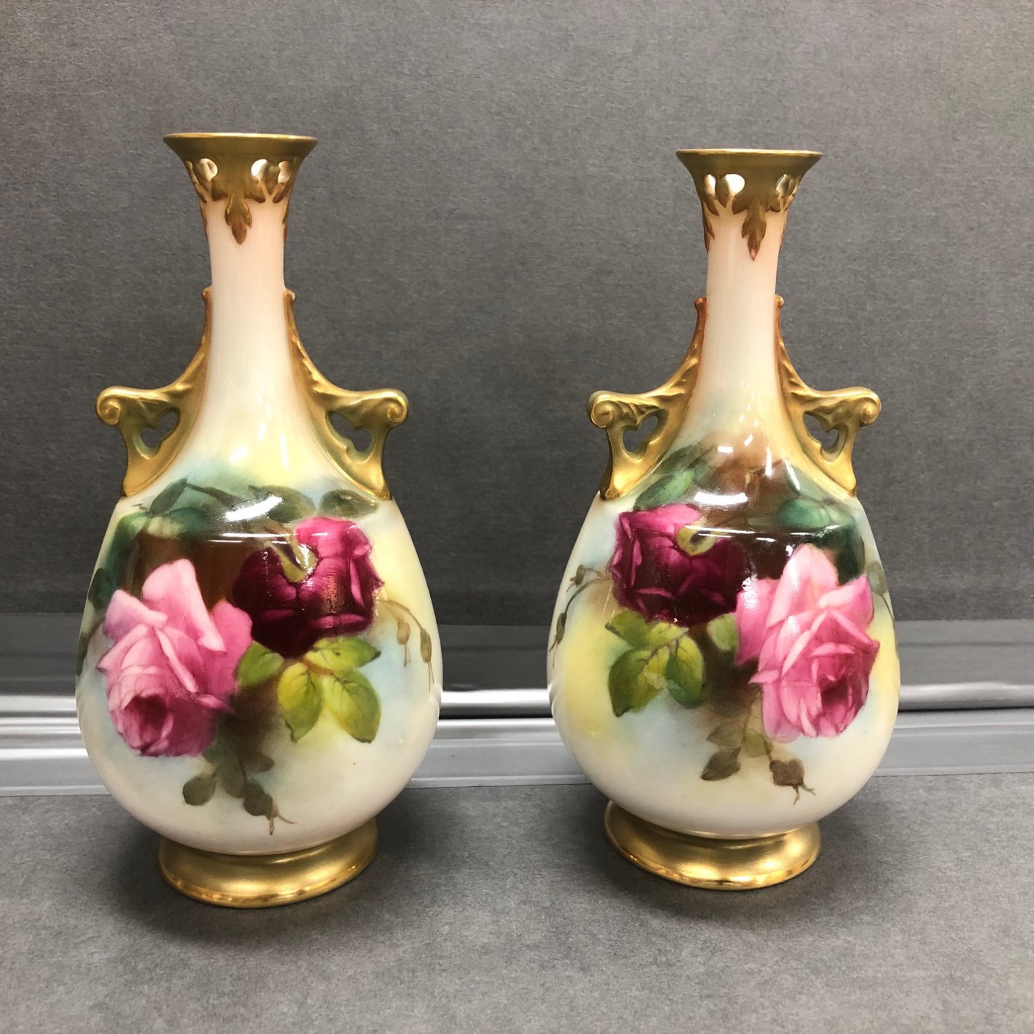 Pair Royal Worcester Vases