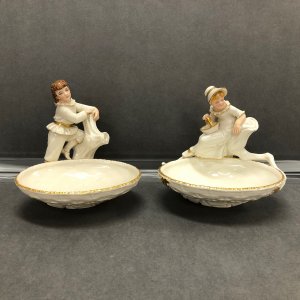 Pair Royal Worcester Figural Comports