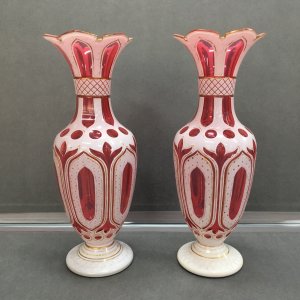 19th Century Ruby Glass Vases