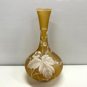 A Thomas Webb Amber Cameo Vase