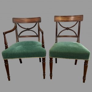 A Fine Set of 8 George III Mahogany Dining Chairs 