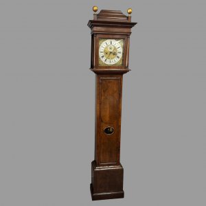 A Fine Queen Ann Inlaid Walnut Hour Striking 8 Day Longcase Clock 
