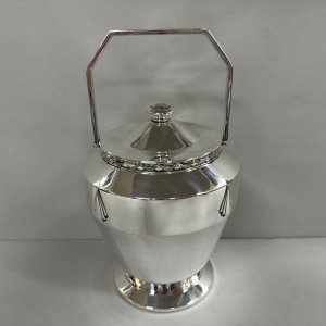 An Art Deco Sterling Silver Lidded Ice Bucket
