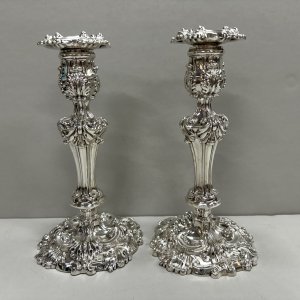 A Pair of George III Sterling Silver Candlesticks