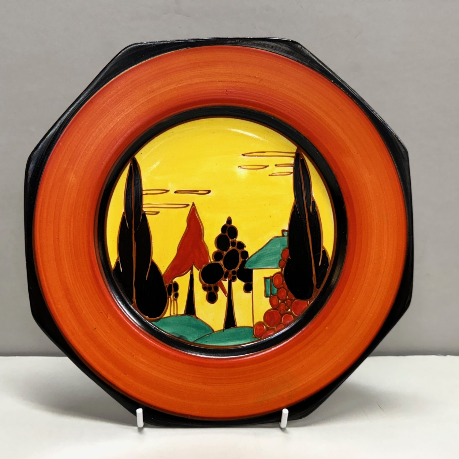 Art Deco Clarice Cliff Fantasque 'Treehouse' Plate.