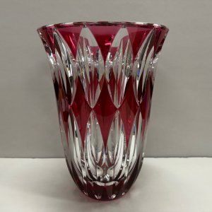 Cut Crystal Ruby Vase