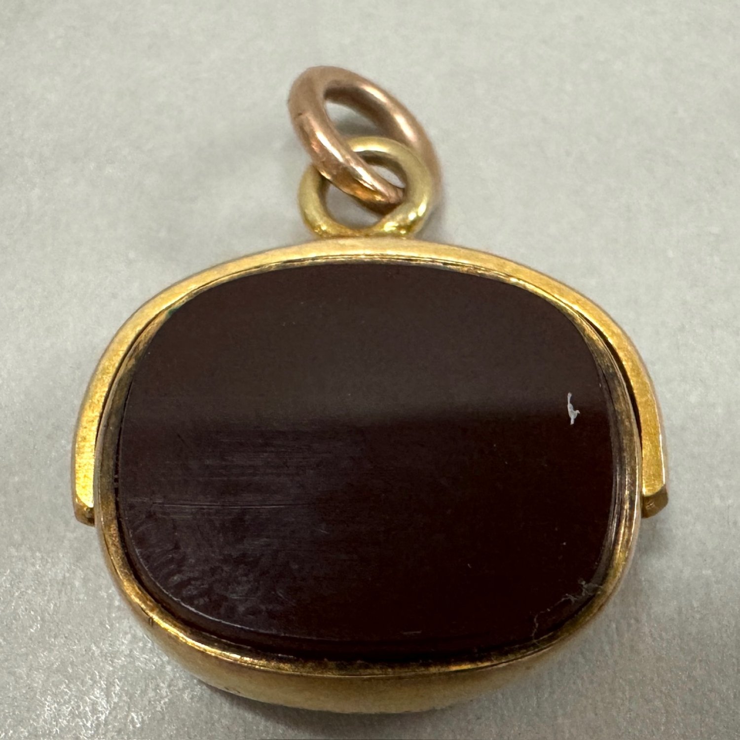 A Mounted Carnelian and Bloodstone Fob