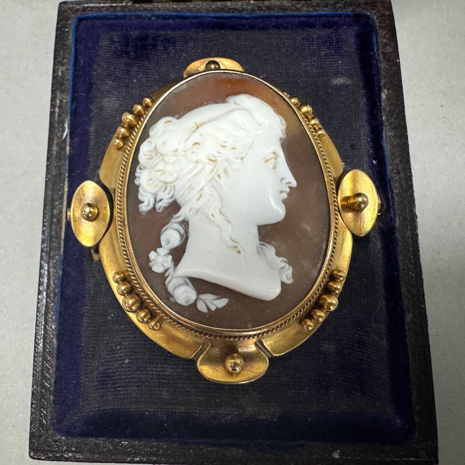 A Fine Australian Mounted Shell Cameo Brooch and Locket