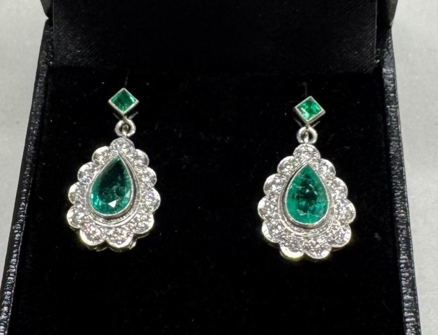 A Fine Pair of Emerald and Diamond Earrings