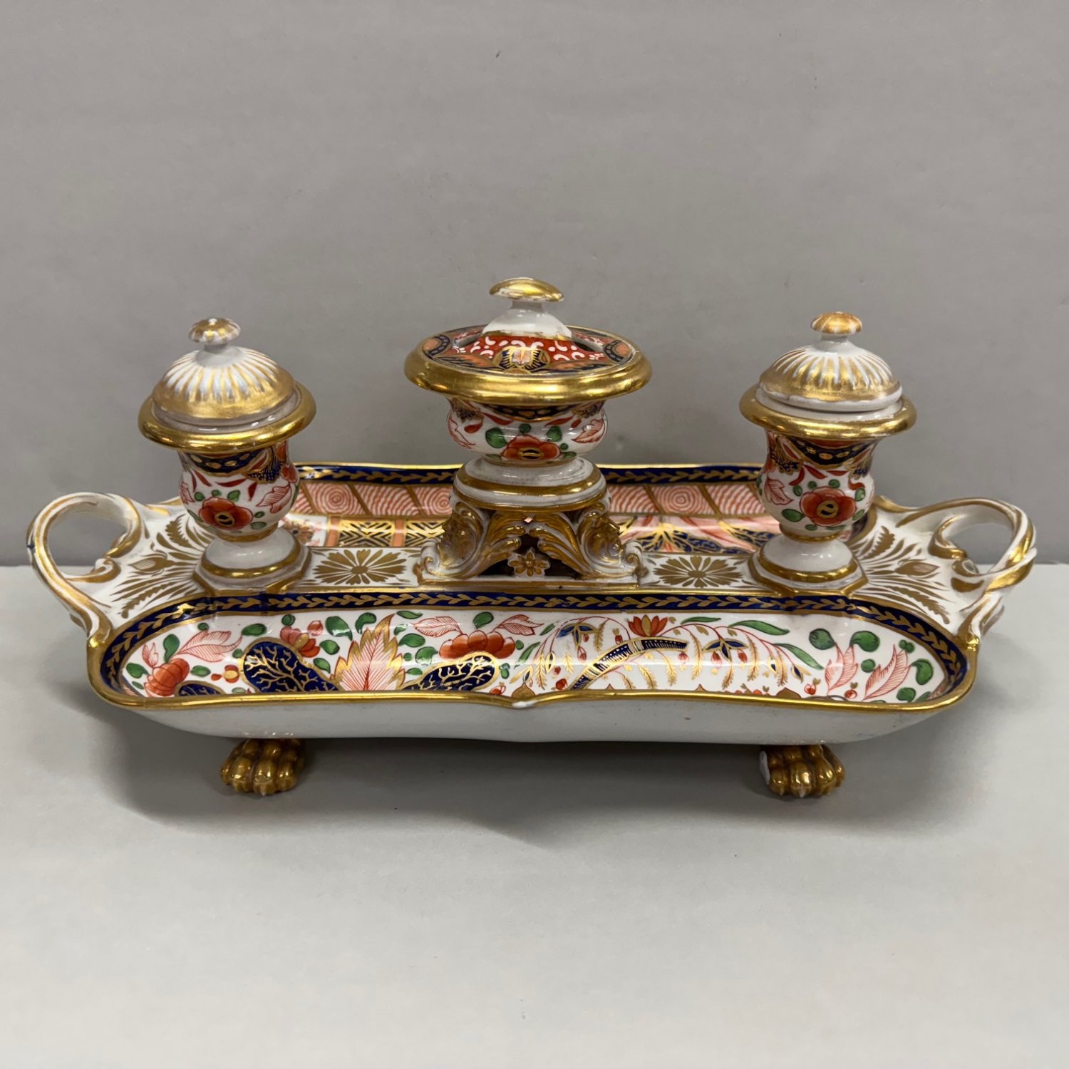 A Fine 19th Century Derby Inkwell