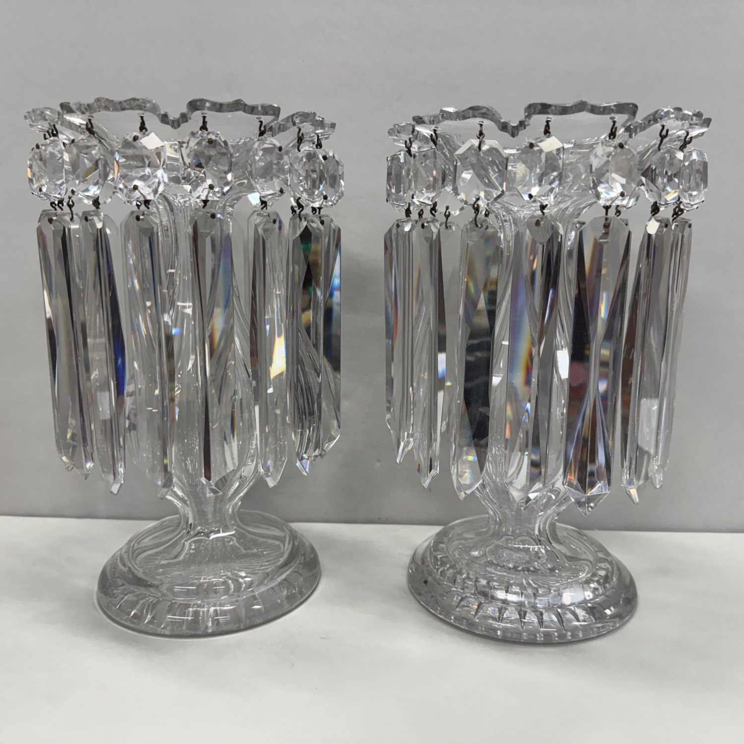 A Fine Pair of 19th Century Crystal Lustre