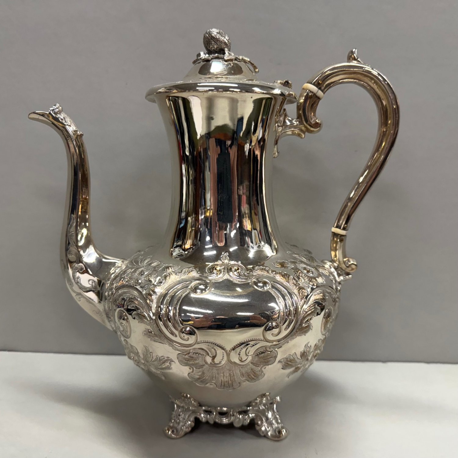 A 19th Century English Silver Plate Coffee Pot