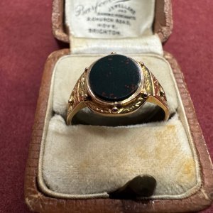 A Victorian Bloodstone Signet Ring 