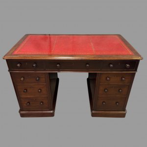 19th Century Mahongany Pedestal Desk 
