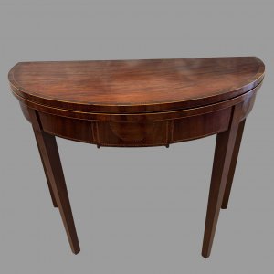 George III Mahogany Foldover Demi-Lune Tea Table
