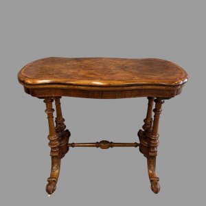 Victorian Walnut Foldover Card Table