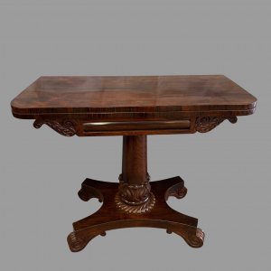 William IV Rosewood Foldover Card Table