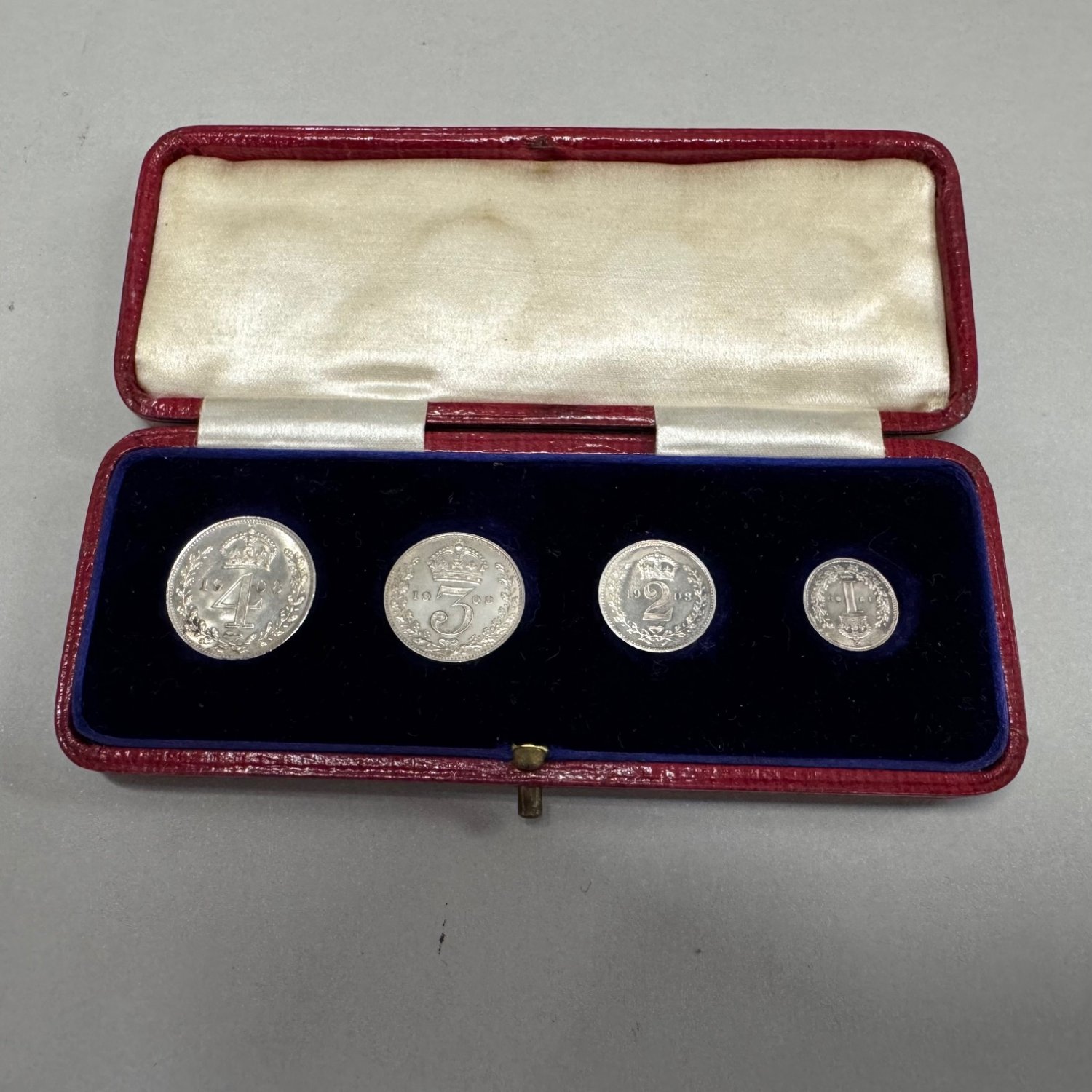 A Boxed Set of Sterling Silver Maundy Money Coins 