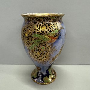 A Carlton Ware Art Deco 'Paradise Bird and Tree' Painted Vase.
